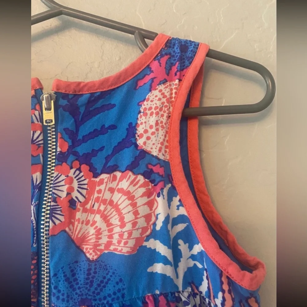 Gymboree blue coral print dress size 4